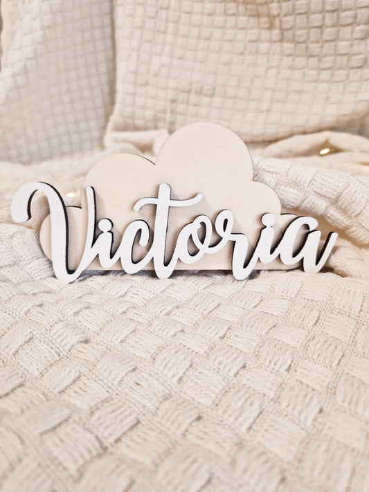 Holzschild Wolke Wanddeko Kinderzimmer personalisiert