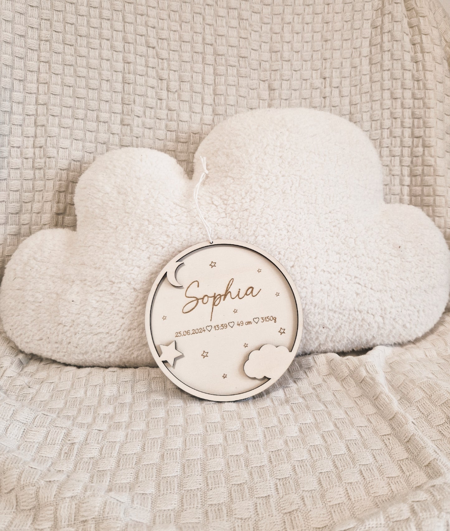 Personalisiertes Geburtsschild mit Geburtsdaten