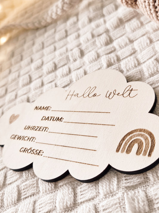 Meilensteinkarte aus Holz zum Ausfüllen