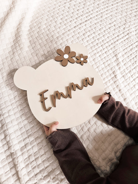 Türschild Namensschild Hase und Bär wählbar