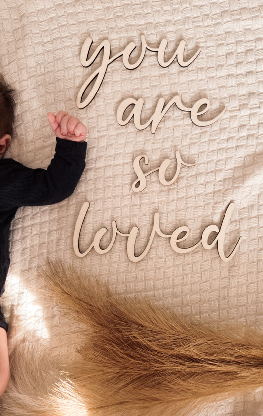 Holz Schriftzug „you are so loved“