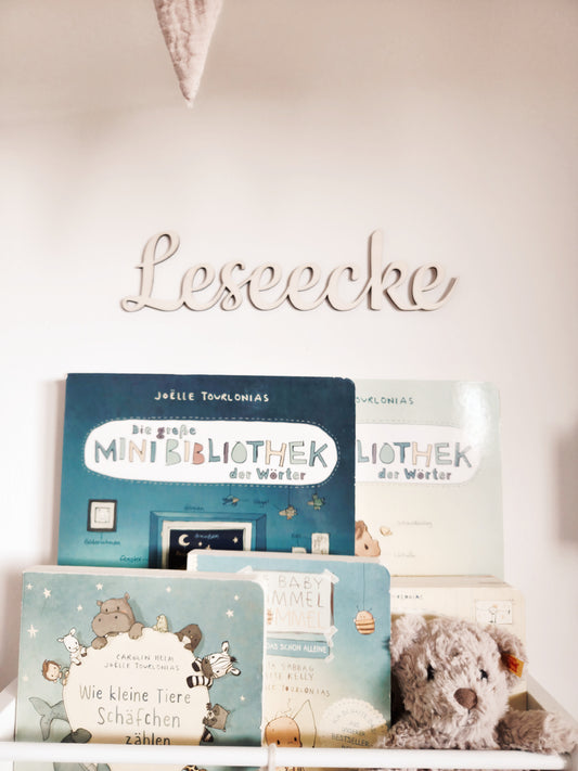 Holzschild „Leseecke“ natürliche Deko Holz