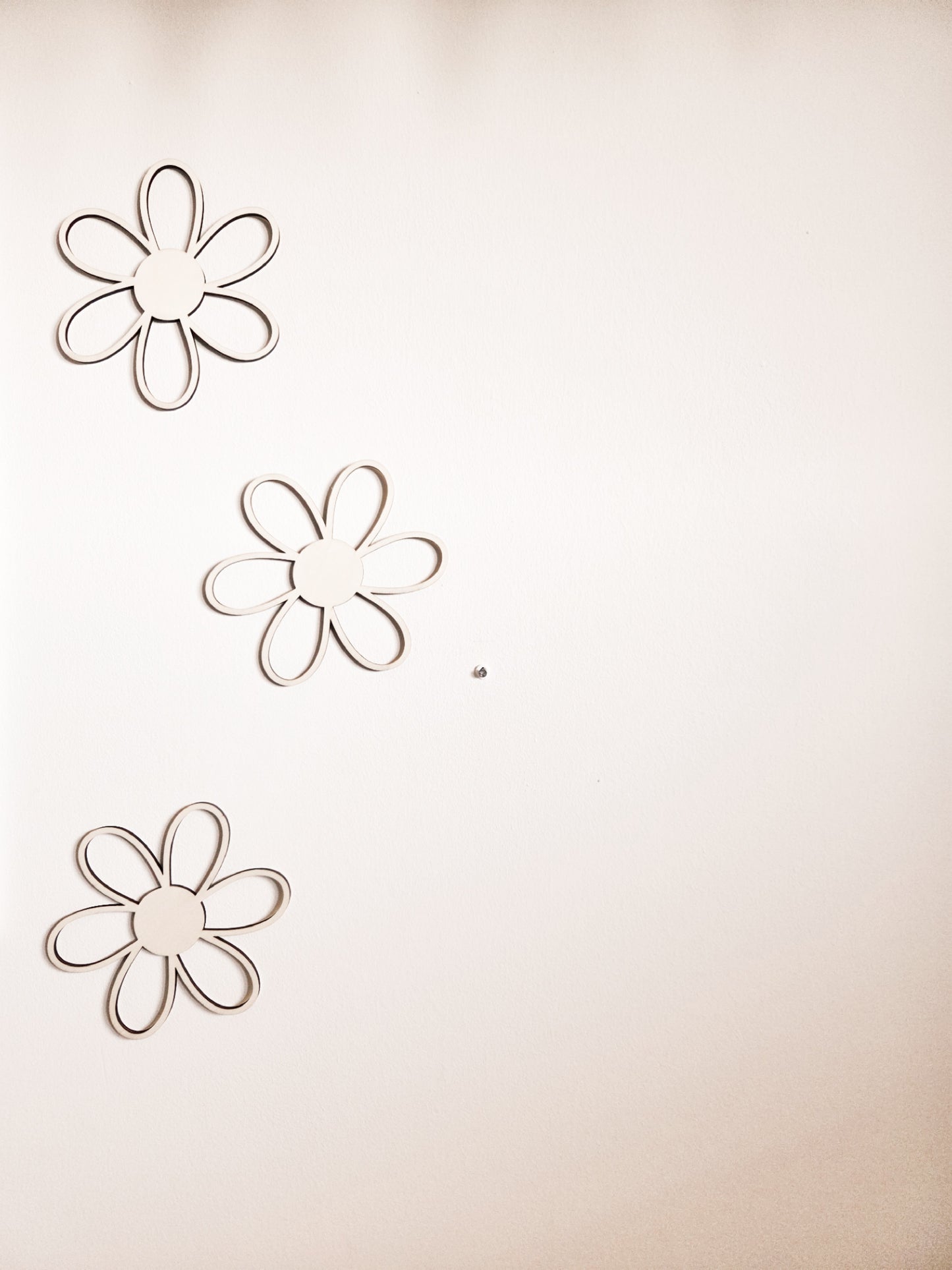 3er Holzblumen SET Wanddekoration
