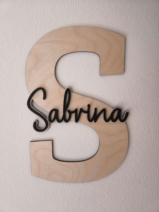 XXL Türschild aus Holz mit Namen – personalisiert