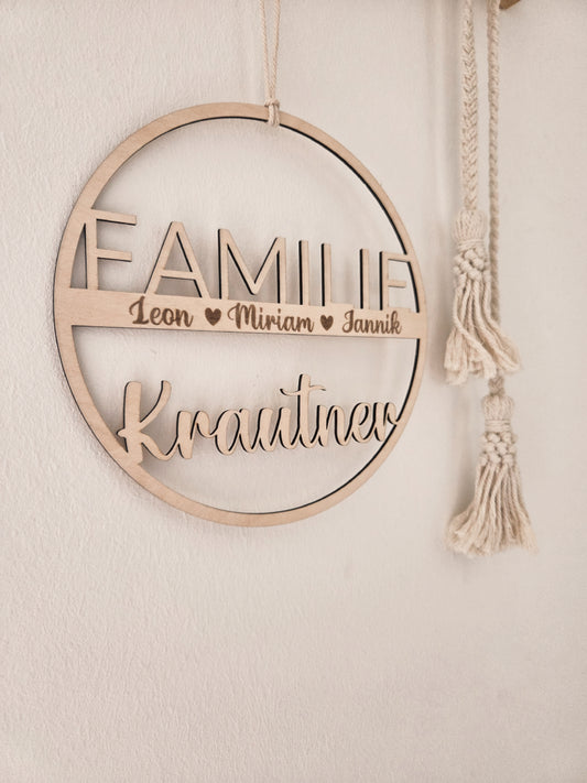 Familienschild Türschild aus Holz