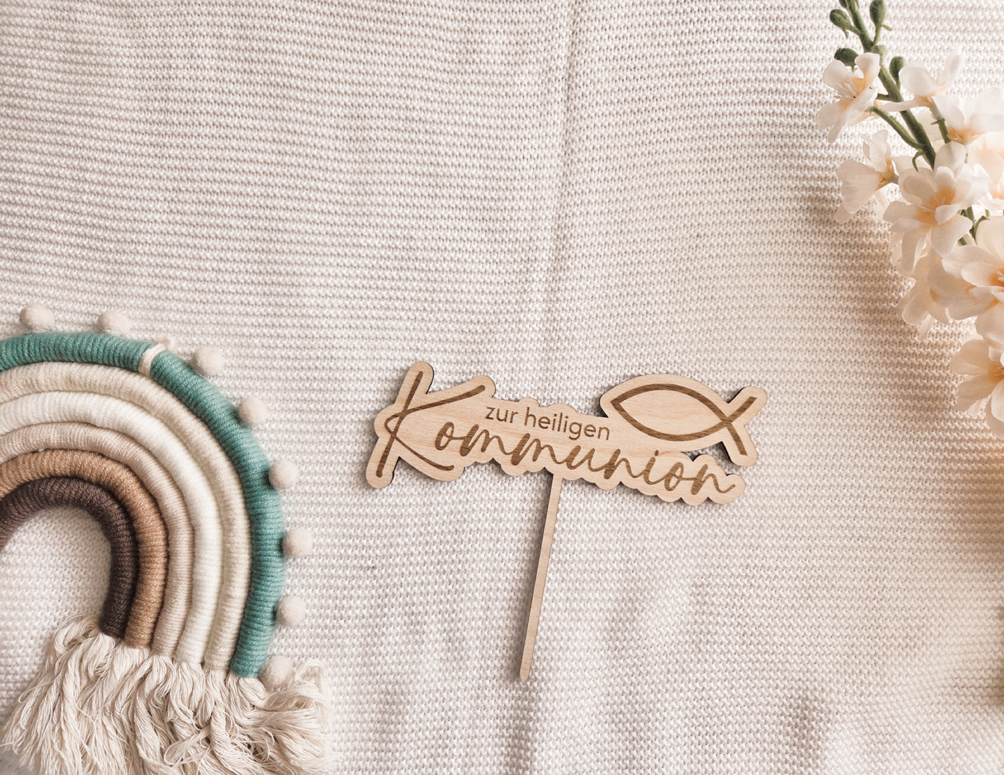 Caketopper Erstkommunion aus Holz