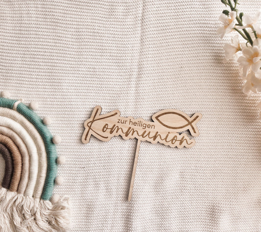 Caketopper Erstkommunion aus Holz