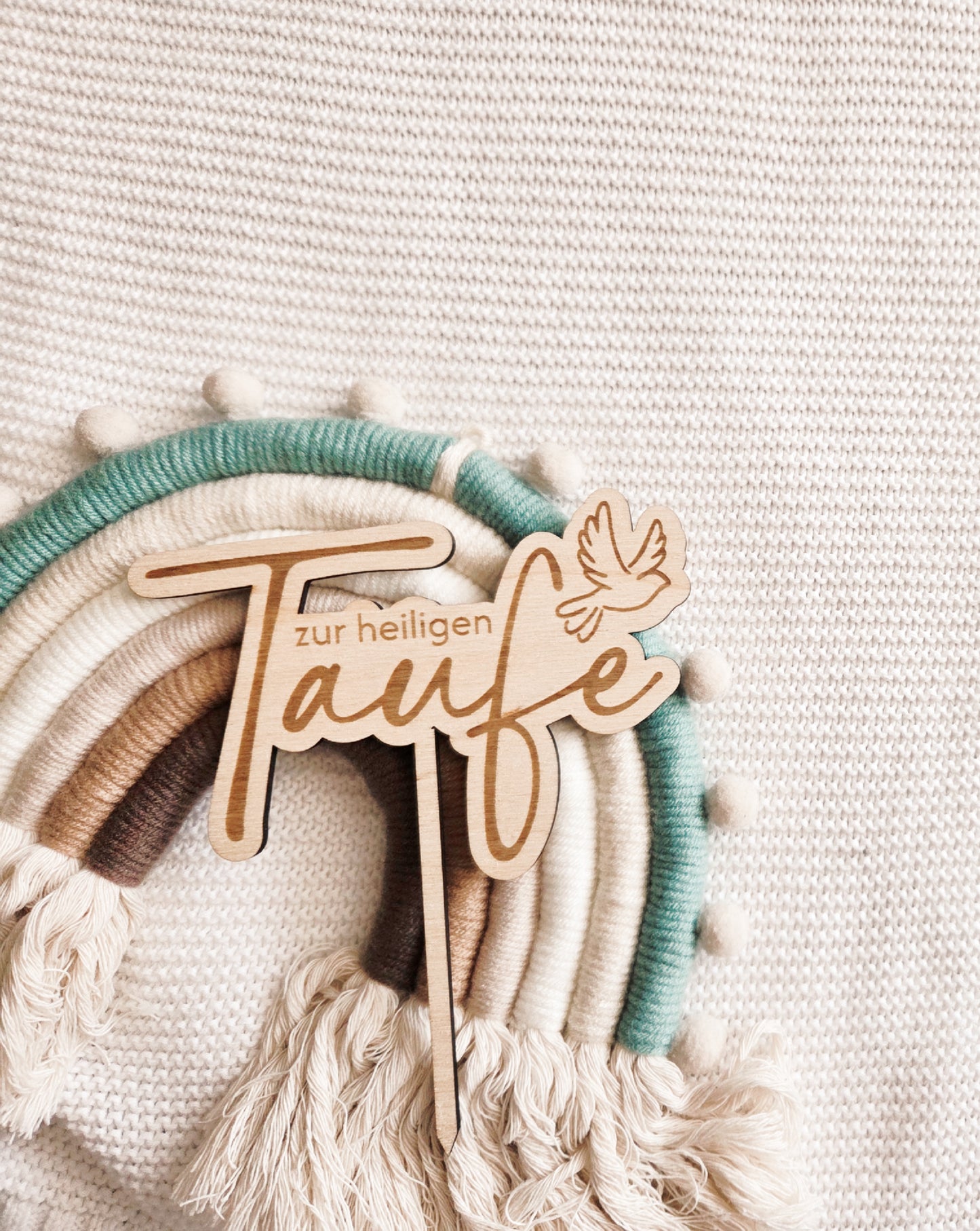 Caketopper Taufe aus Holz