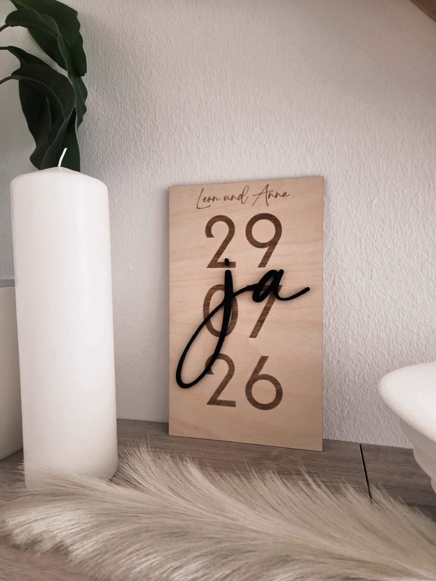 Holzschild Hochzeit personalisiert
