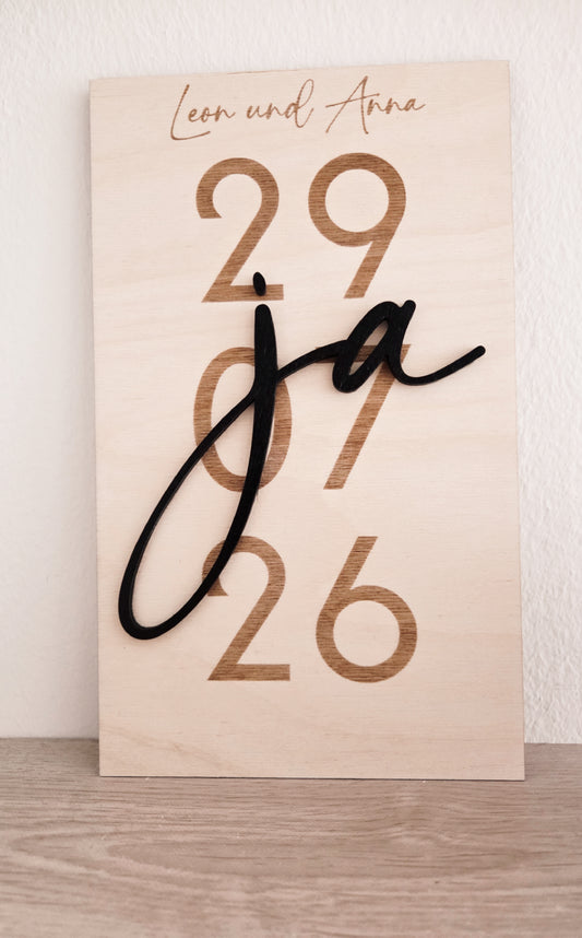 Holzschild Hochzeit personalisiert