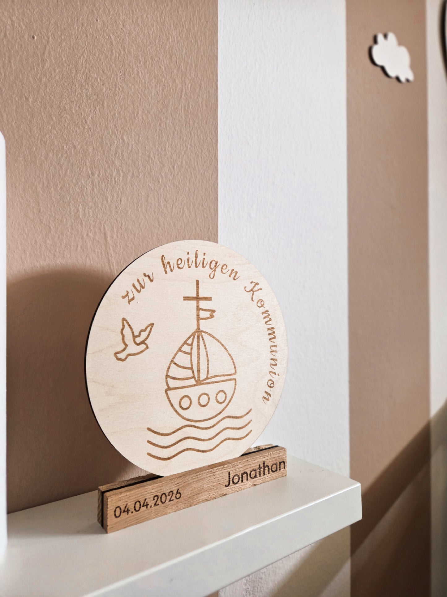 Kommunionsdeko aus Holz