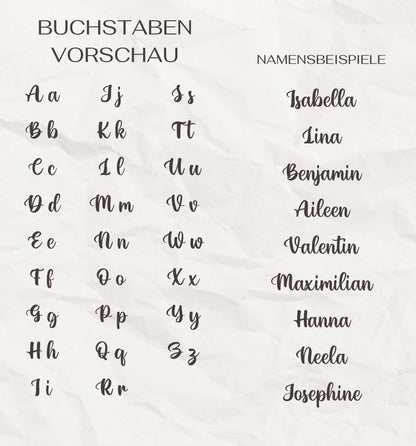 personalisiertes Namensschild - Schriftzug