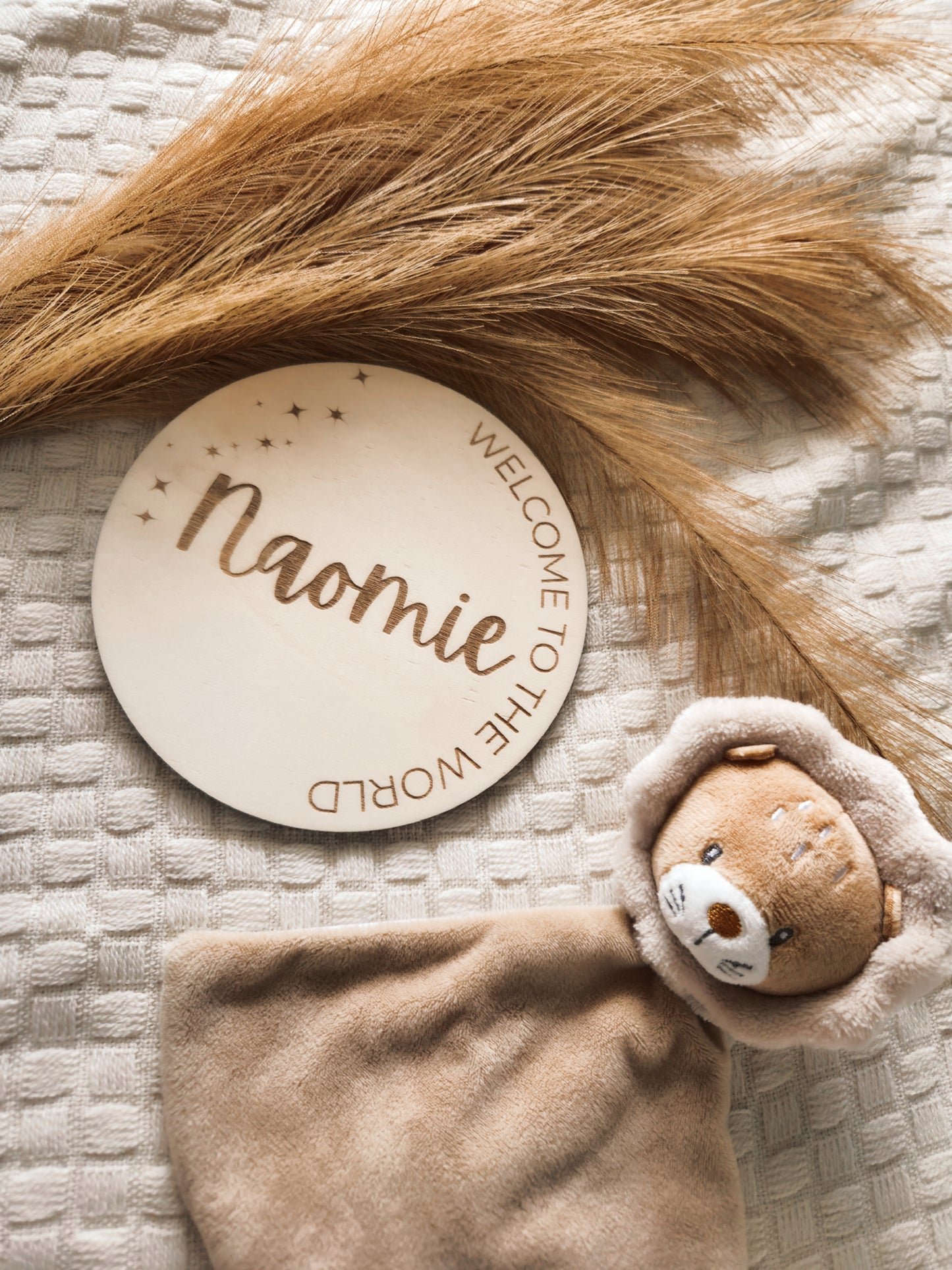 Welcome to the World Holzschild mit Gravur