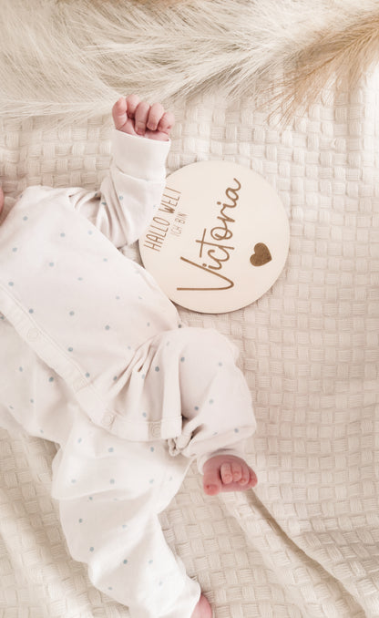 Hallo Welt Holzschild mit Personalisierung