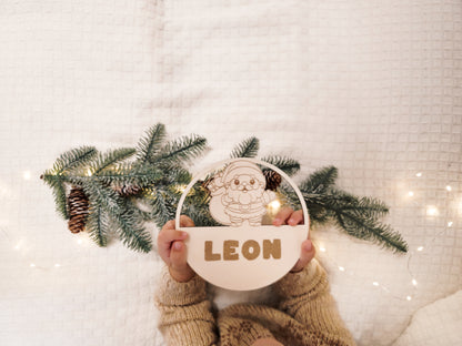 Weihnachtsschild aus Holz personalisiert Namen