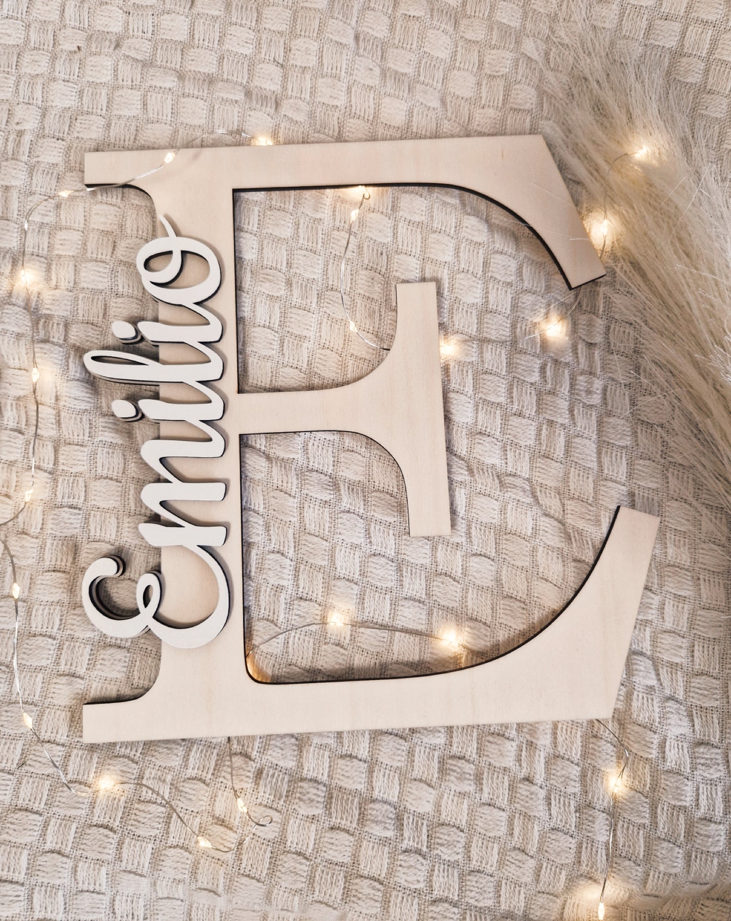 XXL Türschild mit Buchstabe & Namen – personalisierte Holzdeko