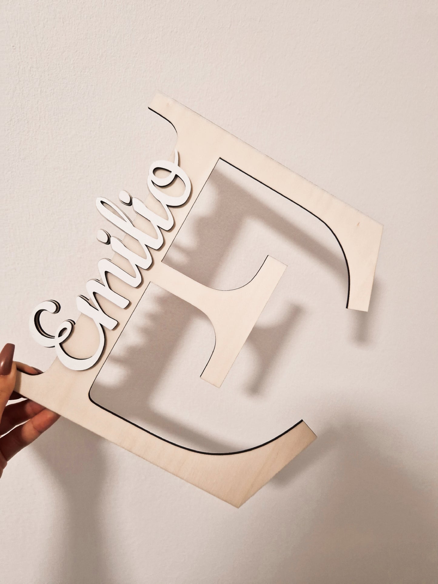 XXL Türschild mit Buchstabe & Namen – personalisierte Holzdeko