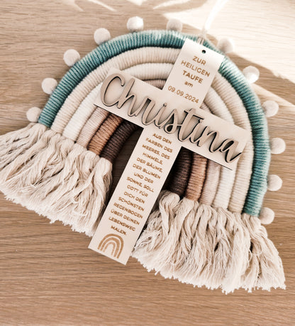 Taufkreuz mit Namen personalisiert