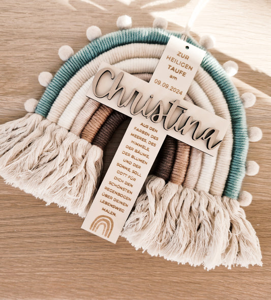 Taufkreuz mit Namen personalisiert