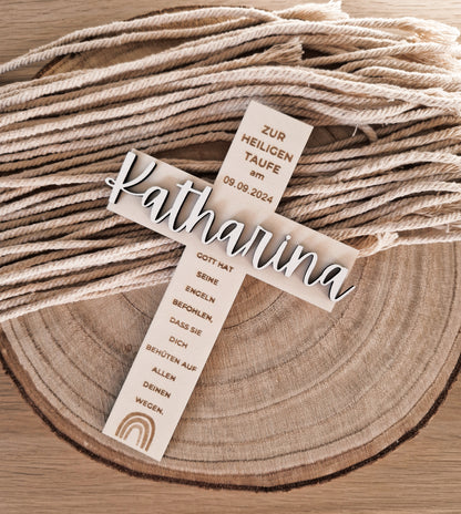 Taufkreuz mit Namen personalisiert