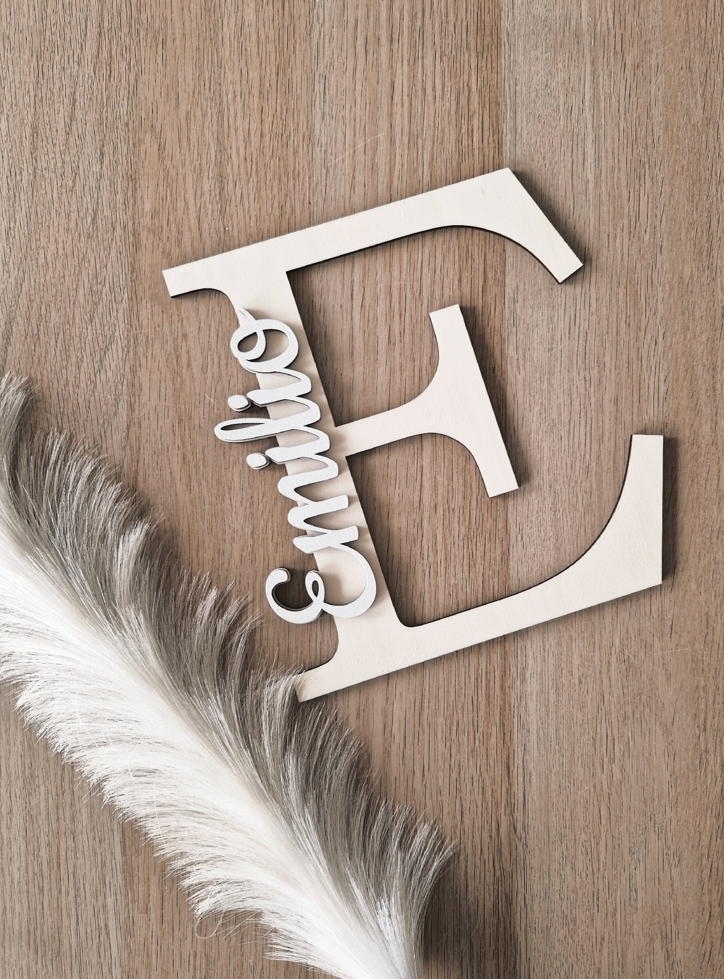 XXL Türschild Holz personalisiert Buchstabe Name