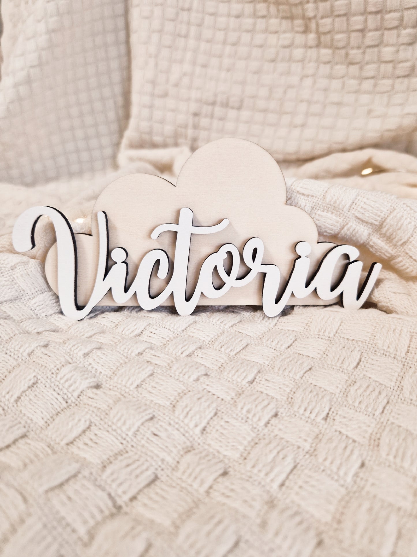 Holzschild Wolke Wanddeko Kinderzimmer personalisiert