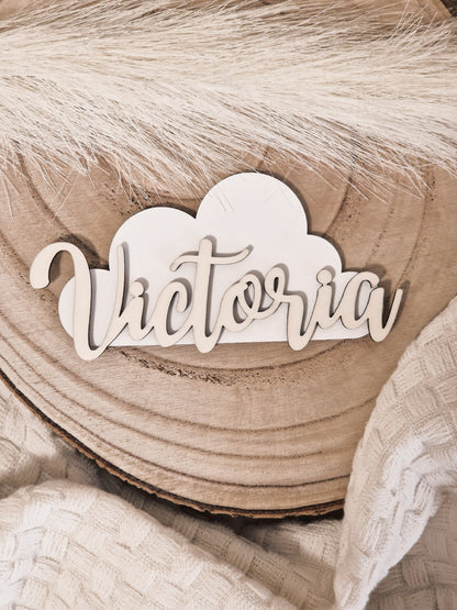 Personalisiertes Holzschild „Wolke“ – liebevolle Wanddeko