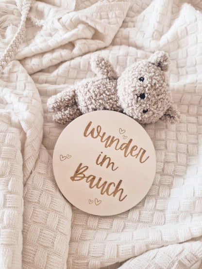Liebe im Bauch, Wunder im Bauch Holzschild