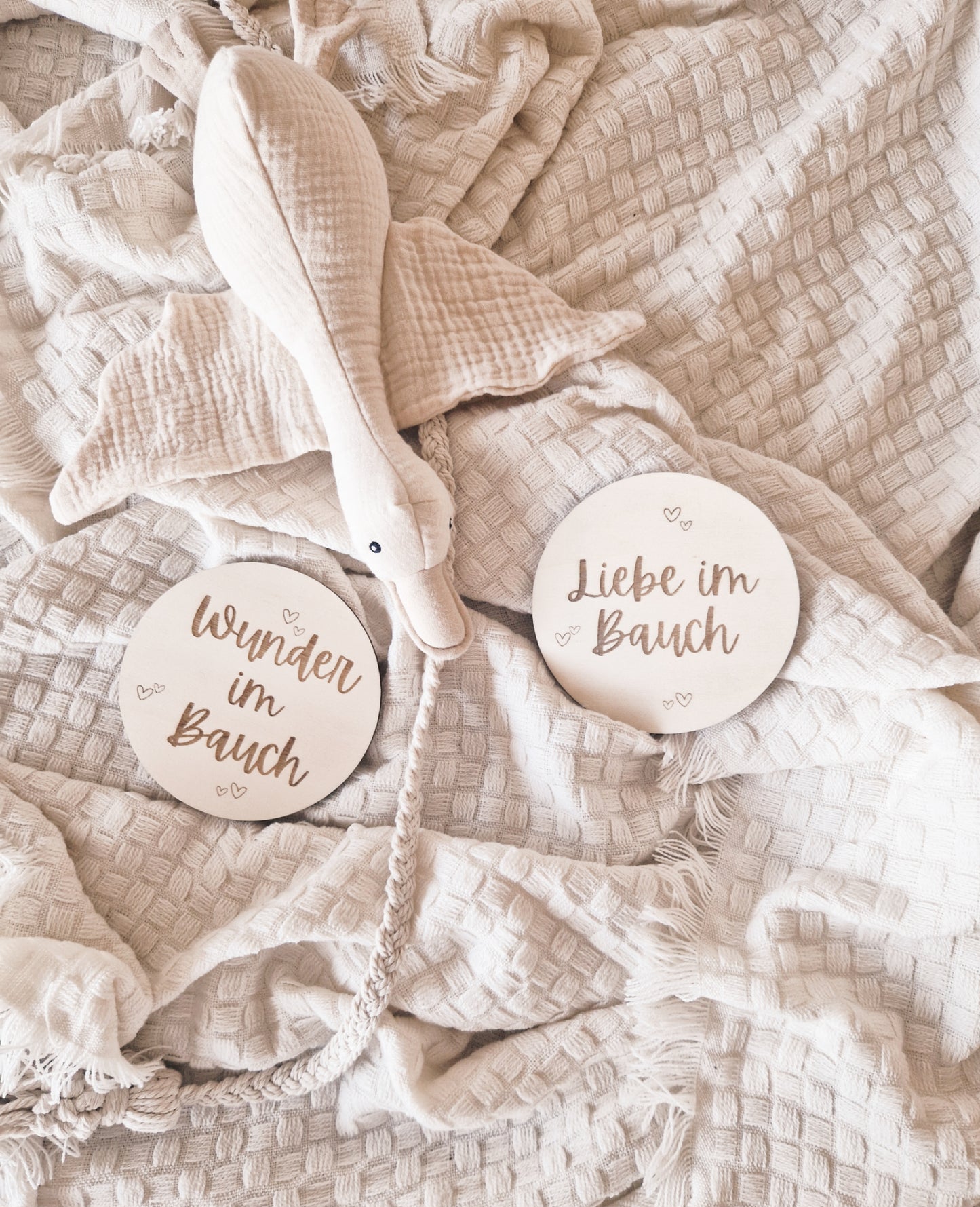 Liebe im Bauch, Wunder im Bauch Holzschild