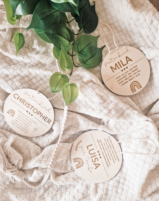 Patenschild personalisiert mit Namen