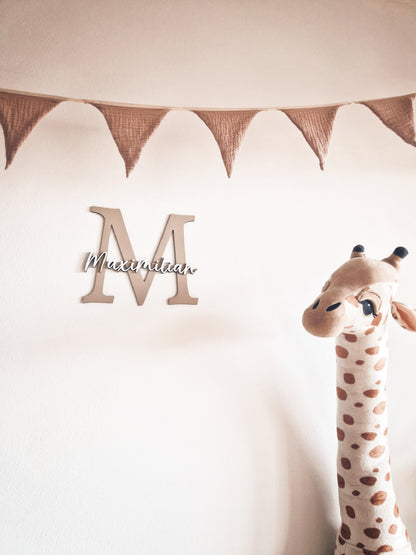 Türschild Namensschild mit Buchstaben und Namen personalisiert