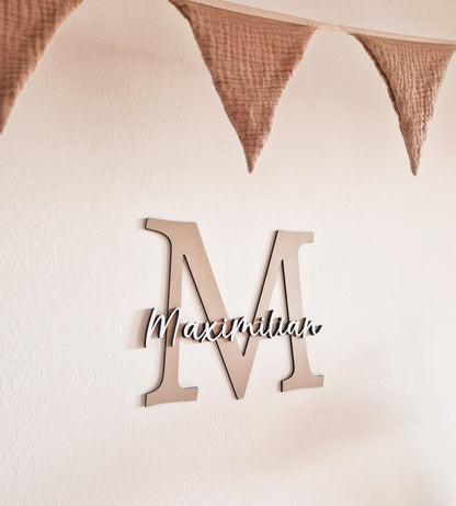 Türschild Namensschild mit Buchstaben und Namen personalisiert