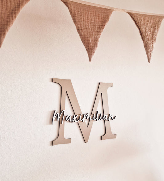 Türschild Namensschild mit Buchstaben und Namen personalisiert