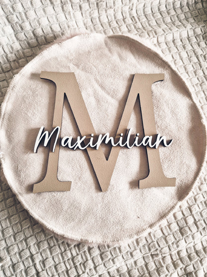 Türschild Namensschild mit Buchstaben und Namen personalisiert