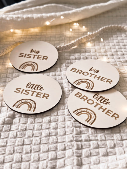 Holzschild big Sister Brother little Sister Brother wählbar