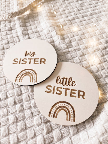 Holzschild big Sister Brother little Sister Brother wählbar