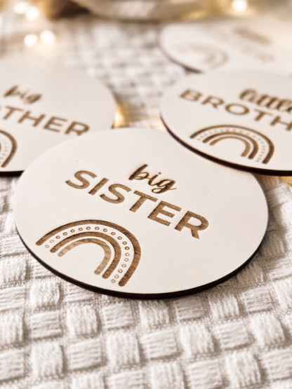 Holzschild big Sister Brother little Sister Brother wählbar