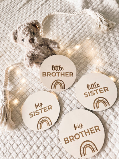 Holzschild big Sister Brother little Sister Brother wählbar