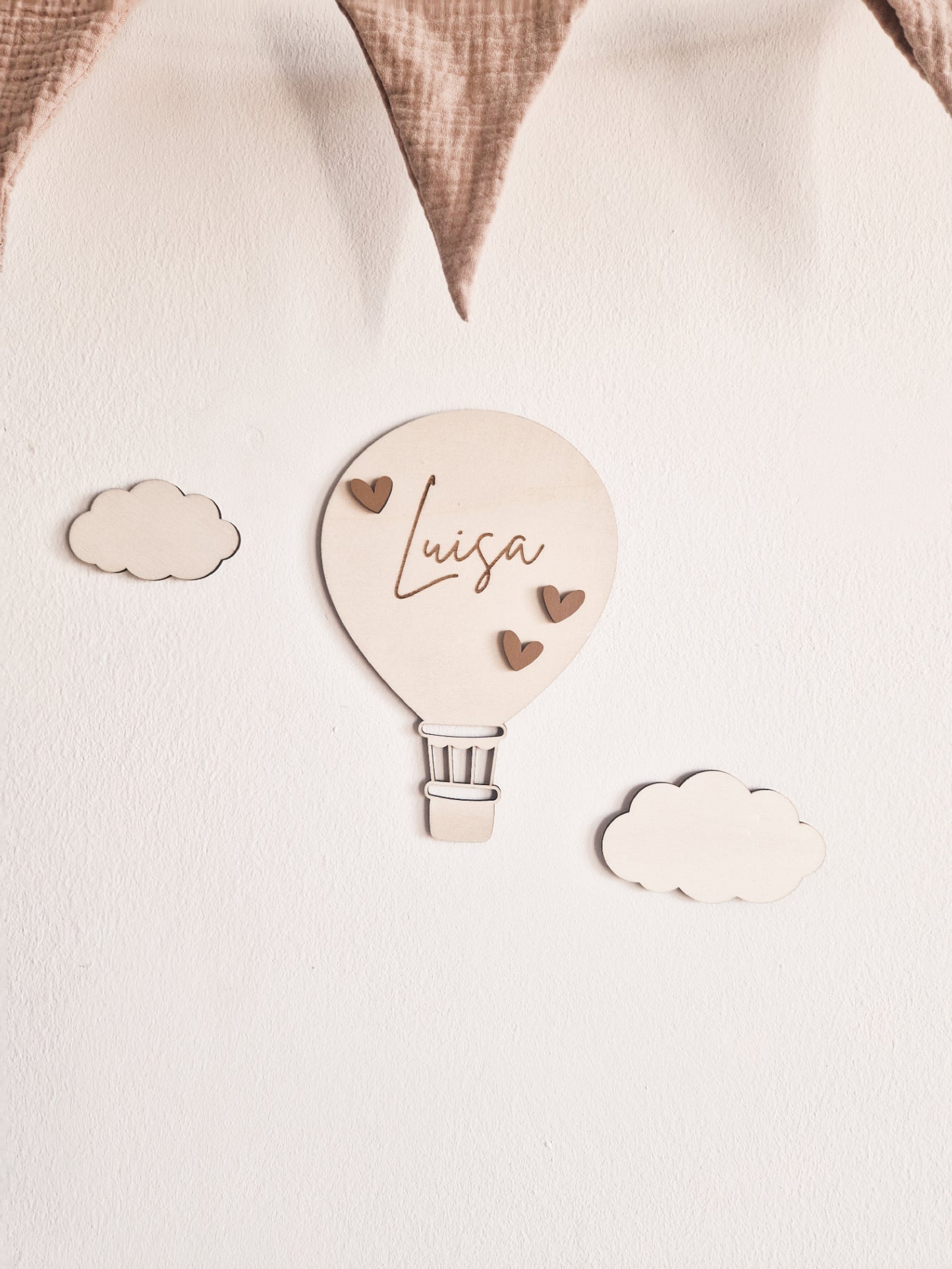 Heißluftballon mit Namen personalisiert