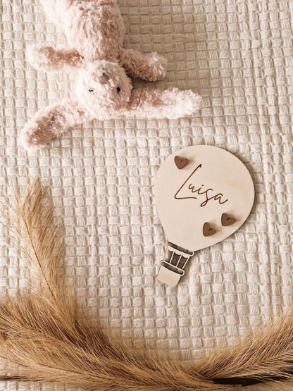 Heißluftballon mit Namen personalisiert