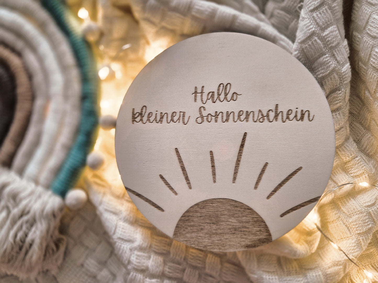 Hallo kleiner Sonnenschein Holzschild
