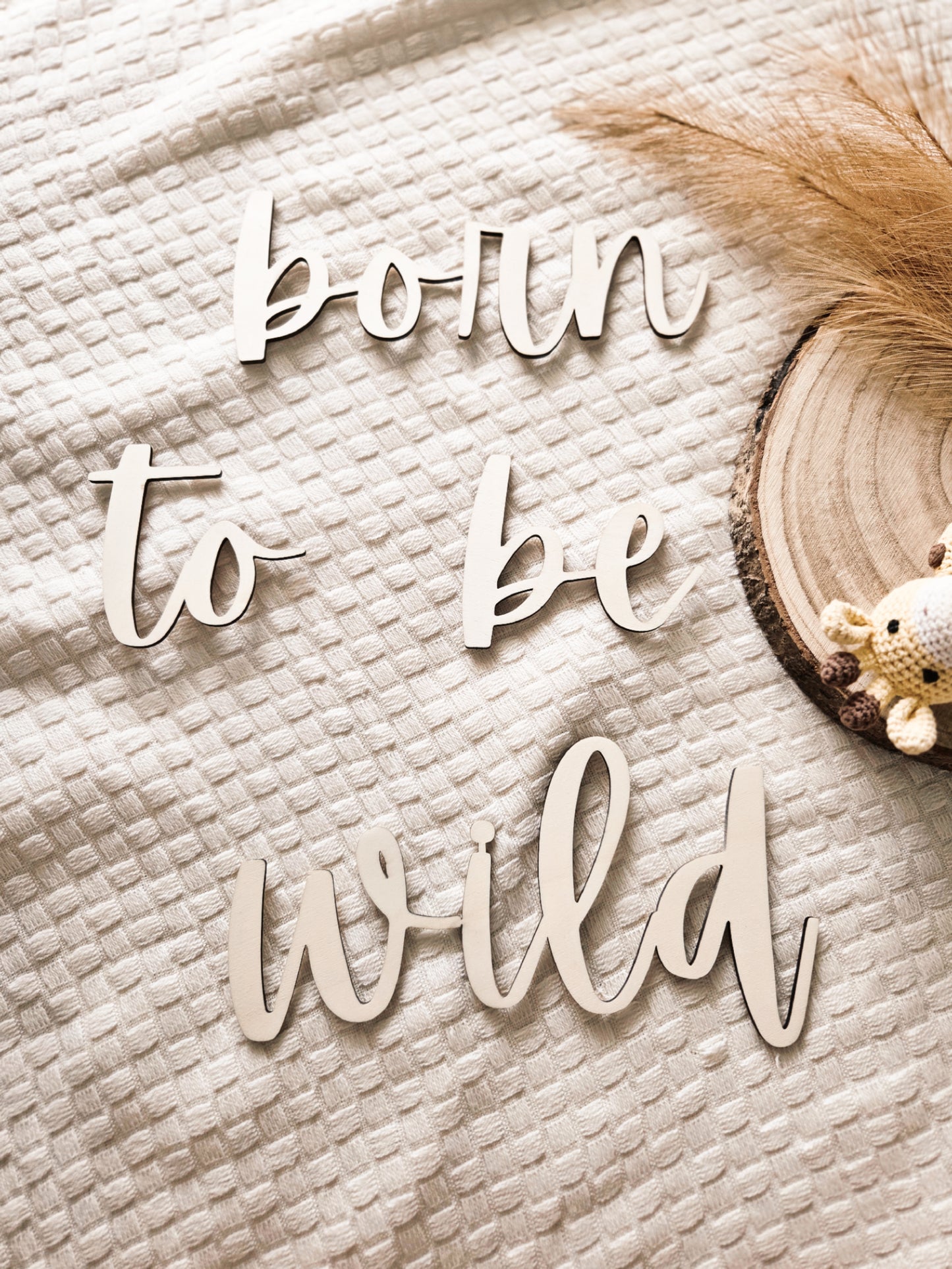 Schriftzug aus Holz "born to be wild"