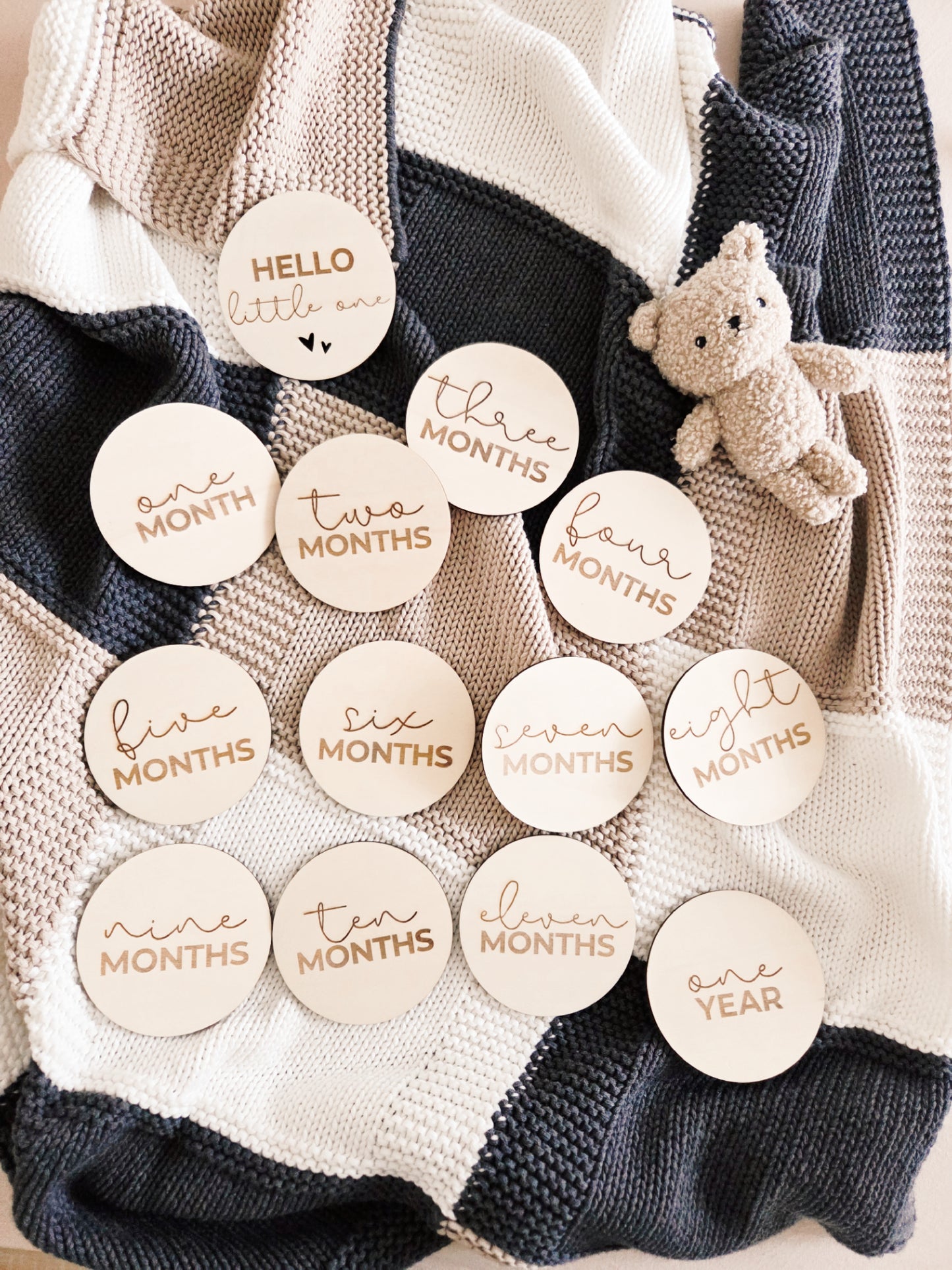 Meilensteinkarten Monatskarten Months Hello Little One