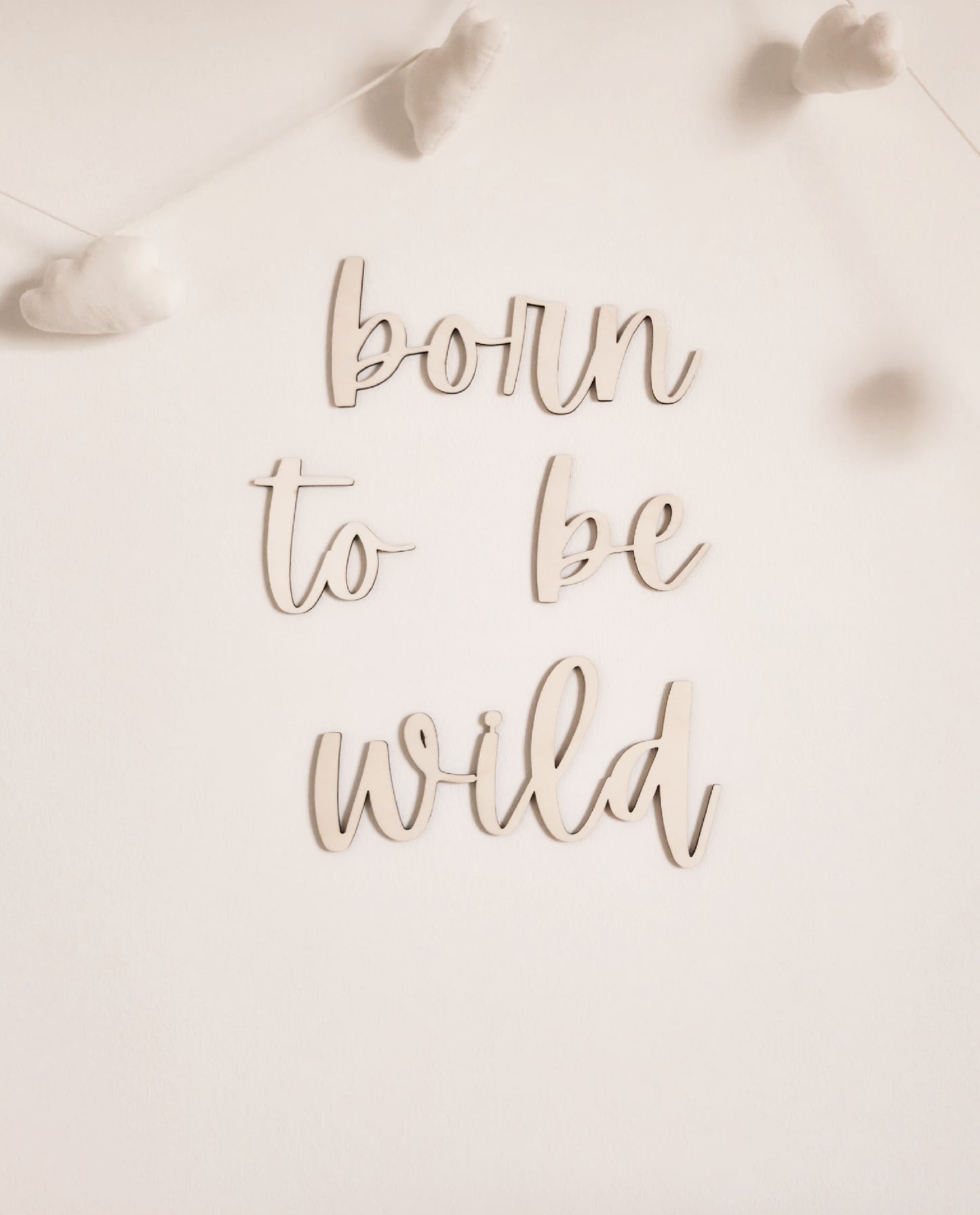 Schriftzug aus Holz "born to be wild"