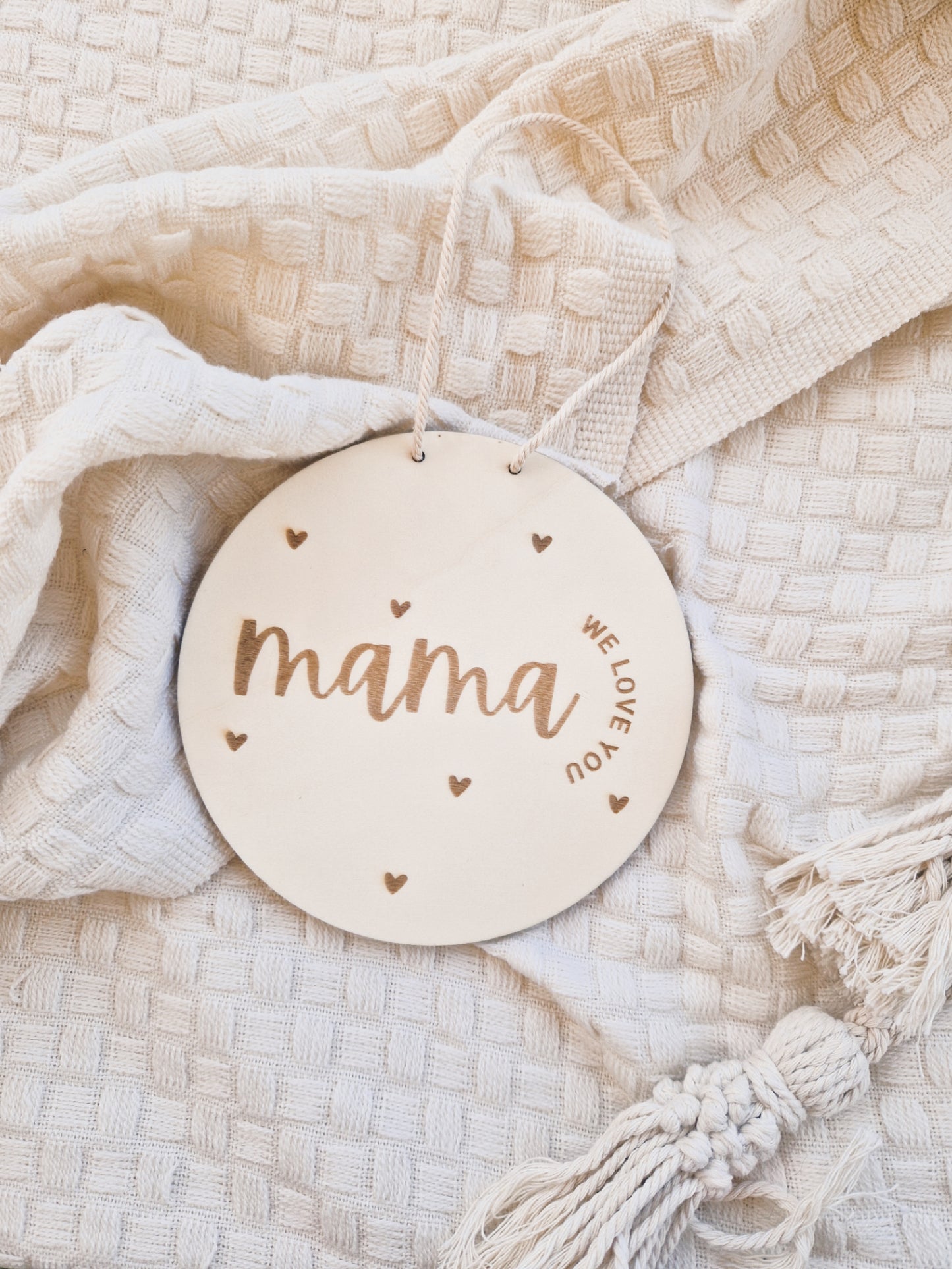Muttertagsgeschenk Holzschild Mama We love you