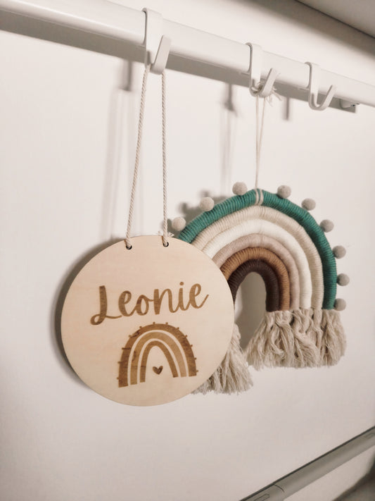 Personalisiertes Holzschild Regenbogen