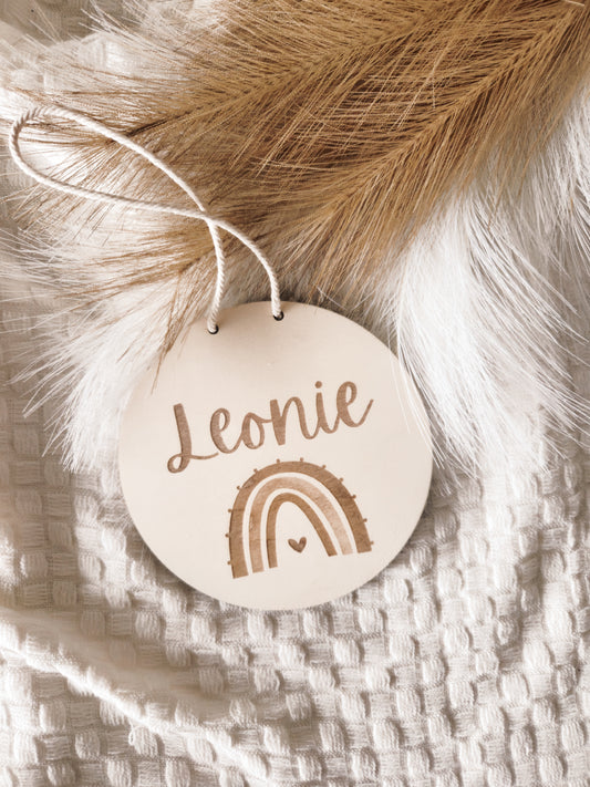 Personalisiertes Holzschild Regenbogen