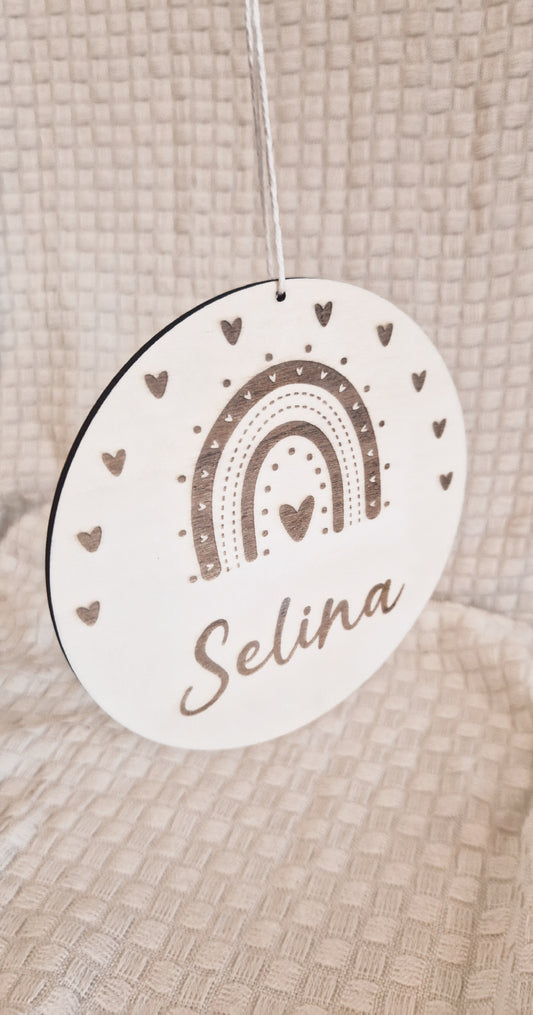 Namensschild aus Holz personalisiert