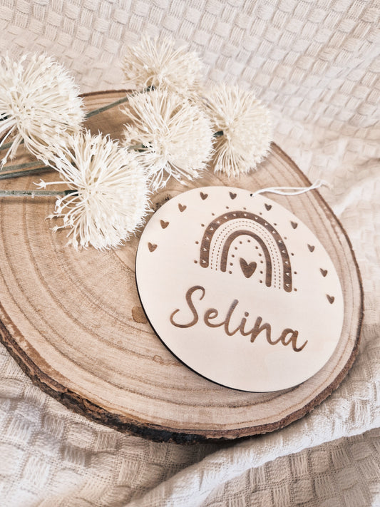 Namensschild aus Holz personalisiert