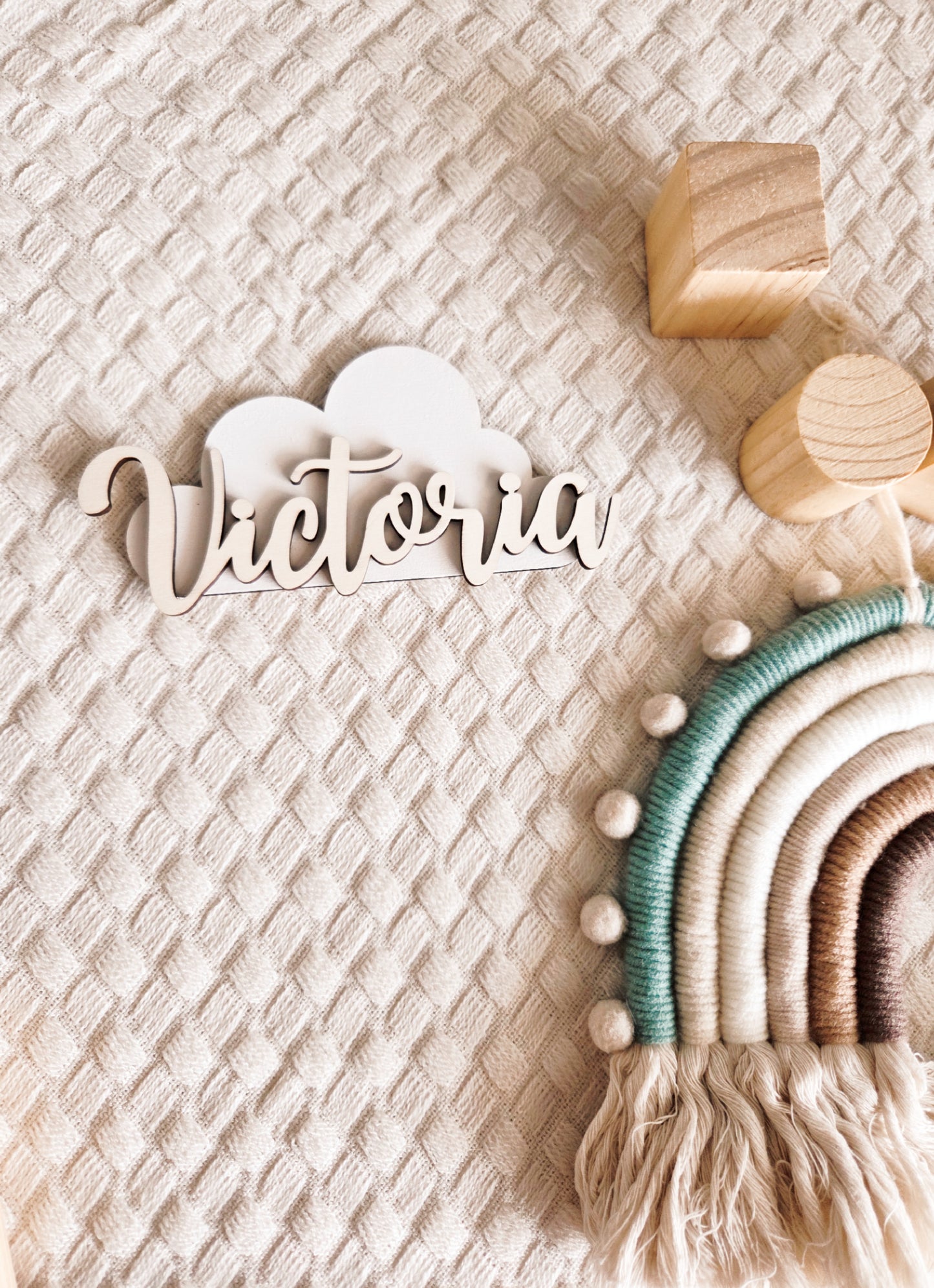 personalisierbares Holzschild Wolke mit Name